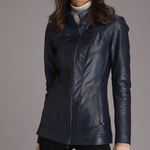 DANIER - MAE Navy blue leather jacket